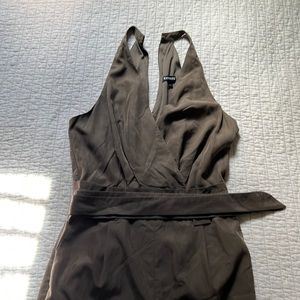 Express size 2 halter military green jumpsuit